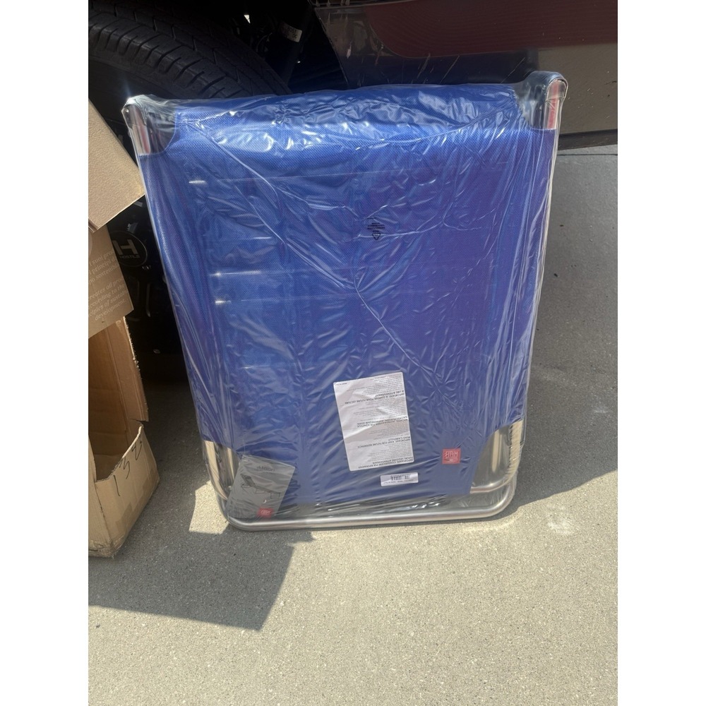 FIAM Amigo Top Folding Sunbed Lounge Chair Navy Lilac MoMA Italy New NIB